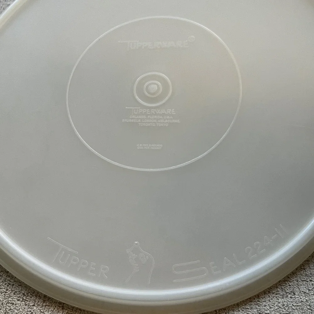 Vintage Tupperware Party Susan Divided Serving Tray White Seal Cariolier Handle